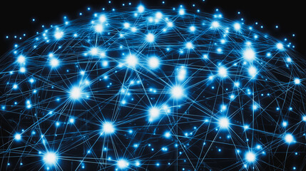 Fototapeta premium Abstract business connection of lines from nodes It is connected to endless nodes and represents the innovation of communication in the network.