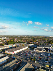 High Angle Footage of North Luton City of England UK. Aerial Footage Was Captured with Drone's...