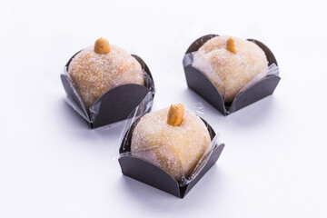 Delicious Cajuzinho Treats in Elegant Black Paper Cups