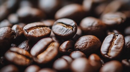 Fototapeta premium A mound of coffee beans atop another mound of coffee beans atop yet another mound of coffee beans