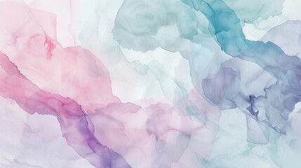 Fototapeta premium A gentle pastel background with watercolor-like patterns in pink, lavender, and teal