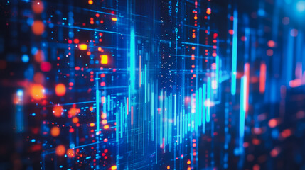 Abstract business smart city and charts and graphs with statistics to innovative analyze business potential and forecast future development of companies growth.