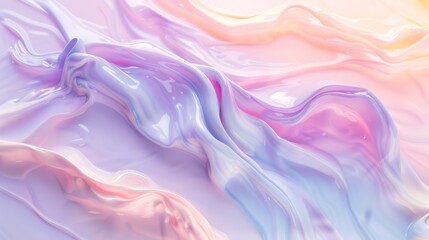 Fototapeta premium A pastel background with gentle waves of color blending lavender, mint, and peach