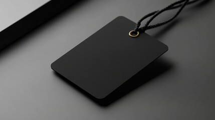 Fototapeta premium Stylish Black Tag Label Mockup for Modern Branding Needs