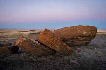 Sunrise landscapes at Red Rock Natural area in the badlands of Southern Alberta.
