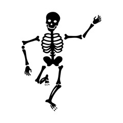 Skeleton clip art design on plain white transparent isolated background for card, shirt, hoodie, sweatshirt, apparel, card, tag, mug, icon, poster or badge