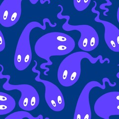 Halloween ghost seamless cartoon pattern for wrapping paper and fabrics