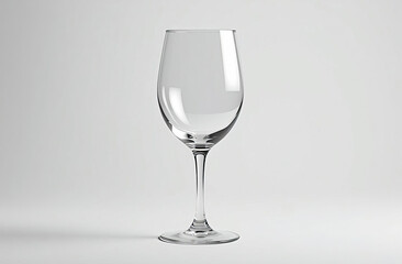 Obraz premium Elegant empty wine glass on a white background, perfect for culinary presentations, wine tastings, and sophisticated dining settings