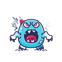 Angry Blue Monster Cartoon Character