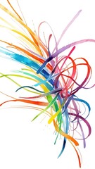 Fototapeta premium bright lines and paint splatters in abstract style