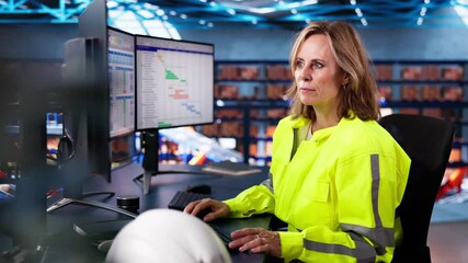 Warehouse Spreadsheets And Invoice On Computer