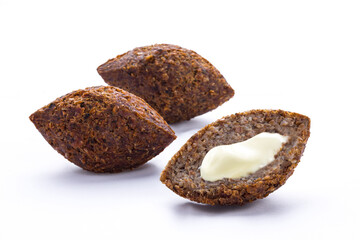 Delicious Brazilian Salgadinhos Filled With Cream on White Background