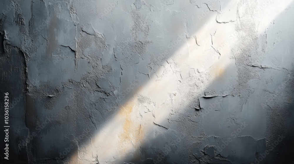 Aufkleber a shaft of warm sunlight penetrates the cracked and peeling surface of a weathered wall, creating a 
