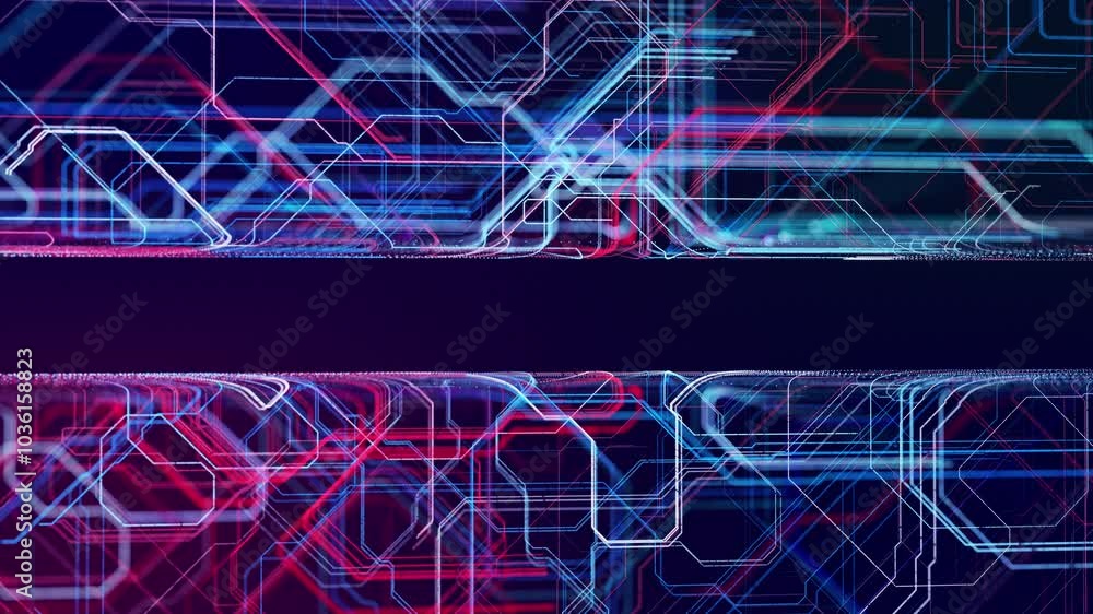 Poster info concept lines, nodes, copy space. vj loop hologram abstract background sci fi theme, informatio