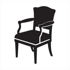 Crisp Black Chair Silhouette Vector – Great for Icon & UI Design