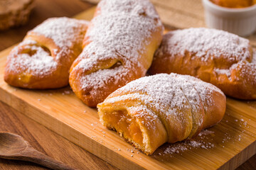 Delicious Homemade Pastries Sprinkled With Powdered Sugar