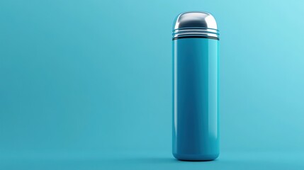 Effortless Elegance: The Blue Thermos Bottle with Silver Highlights