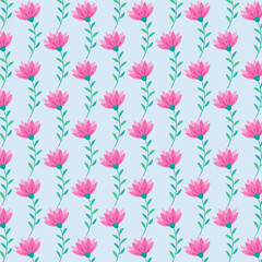seamless pattern with pink flowers