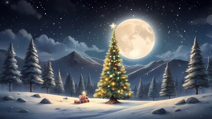 Fototapeta premium Christmas, Christmas tree, background, 2024, 2025, new year, festival, type 000017