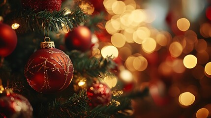 Radiant Silver Christmas Ornament Decorating a Lush Green Tree Picture