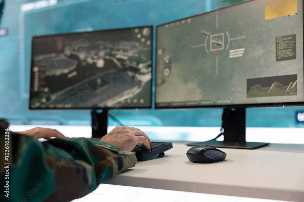 Poster radio operator maintainer monitoring the function of communication gear and maintaining information 