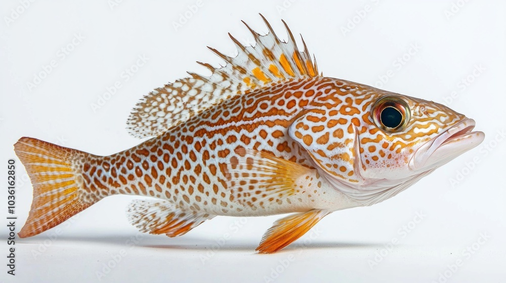 Poster tilefish known scientifically as lopholatilus chamaeleonticeps displays its striking patterns and co