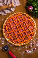 Delicious Pepperoni Pizza With Cheese And Tomato Sauce Topping