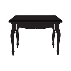 Minimalist Black Table Silhouette Vector for Sophisticated Print Projects