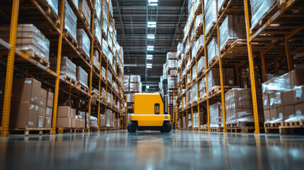 Robots are helping manage warehouses. Technology is improving how warehouses work. Automation makes product management easier. Artificial intelligence (AI) is being used in warehouses.
