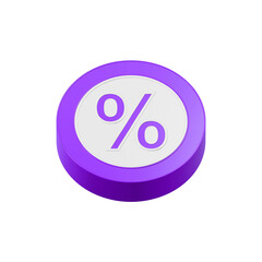 icon percent 3d blue circle symbol 