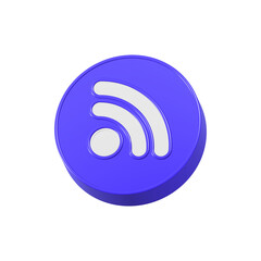 wifi icon 3d blue color symbol