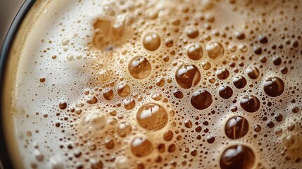   Close-up of a glass of beer with water droplets at the bottom