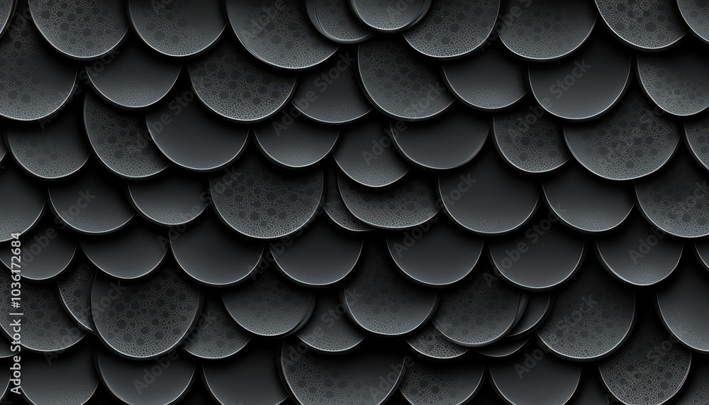 Poster dark textured scale pattern covering a surface with a smooth finish