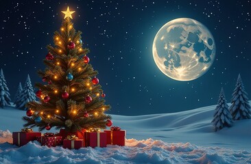 Fototapeta premium Winter background. Merry Christmas and Happy New Year greeting card with copy space.