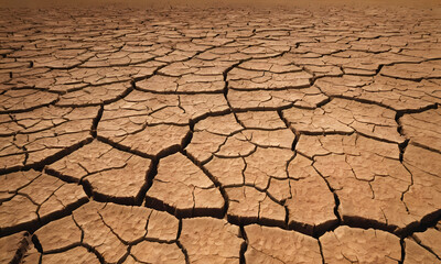 dry cracked soil Generated AI 