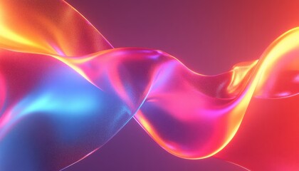 Naklejka premium Colorful wave patterns in vibrant shades flowing across a purple background