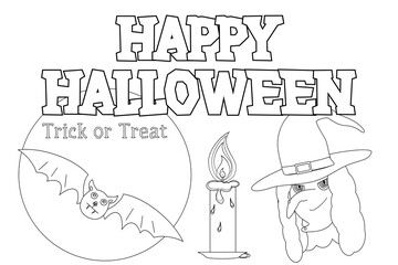 Fun Halloween coloring page featuring a spooky witch with a broom and hat. Perfect for kids activities and festive holiday projects.