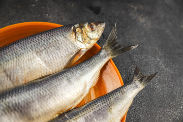 Herring fresh fish seafood pescetarianism tasty food dish fresh delicious gourmet food background...