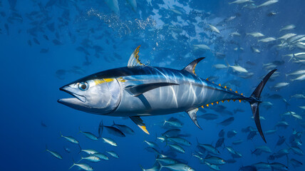 Naklejka premium Fish swimming in ocean surroundings.