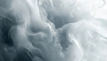 Abstract swirling gray mist with hints of light in a calm, atmospheric setting
