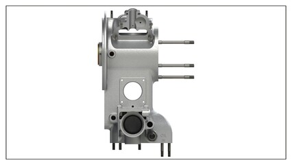 3D Rendered Rear Crankcase for Wright P-1 Cyclone Engine - High Precision Aerospace Component