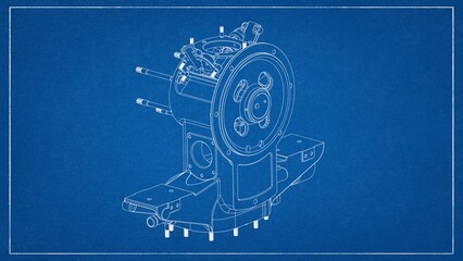 3D Rendered Rear Crankcase for Wright P-1 Cyclone Engine - High Precision Aerospace Component