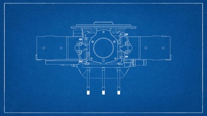3D Rendered Rear Crankcase for Wright P-1 Cyclone Engine - High Precision Aerospace Component