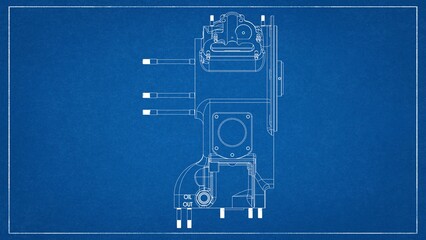 3D Rendered Rear Crankcase for Wright P-1 Cyclone Engine - High Precision Aerospace Component