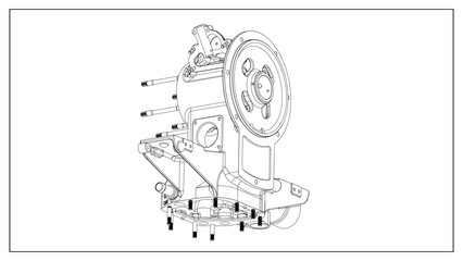 3D Rendered Rear Crankcase for Wright P-1 Cyclone Engine - High Precision Aerospace Component