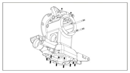 3D Rendered Rear Crankcase for Wright P-1 Cyclone Engine - High Precision Aerospace Component