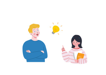 閃く留学生のイラスト