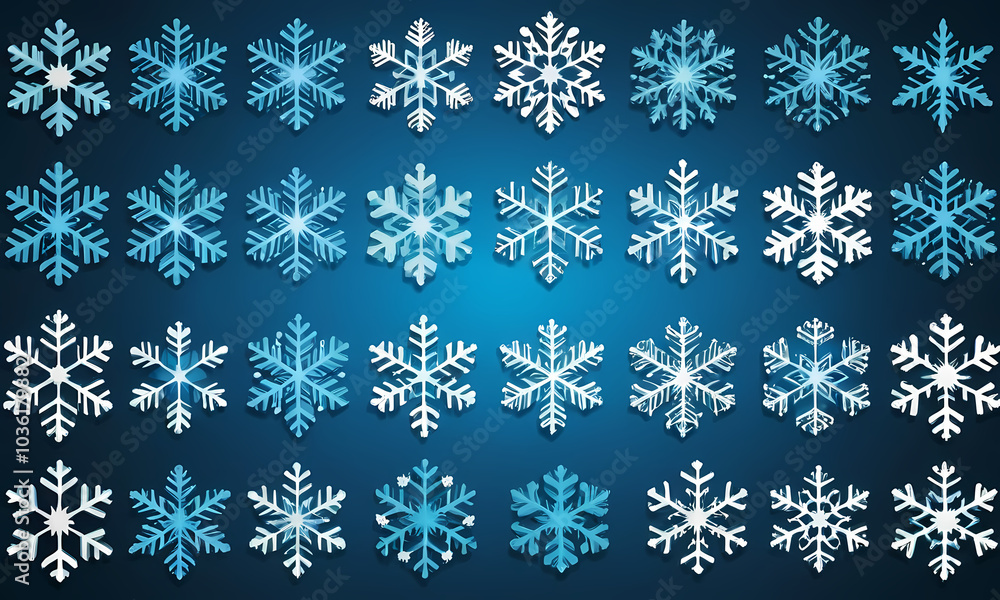 Poster seamless pattern with snowflakes generated ai