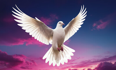 white dove on sky  Generated AI 
