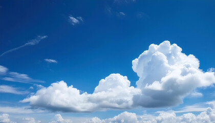 Premium clean cloud photo with balanced and bright light. Banner and poster background photo. Radiant blue sky sprinkled with clouds.